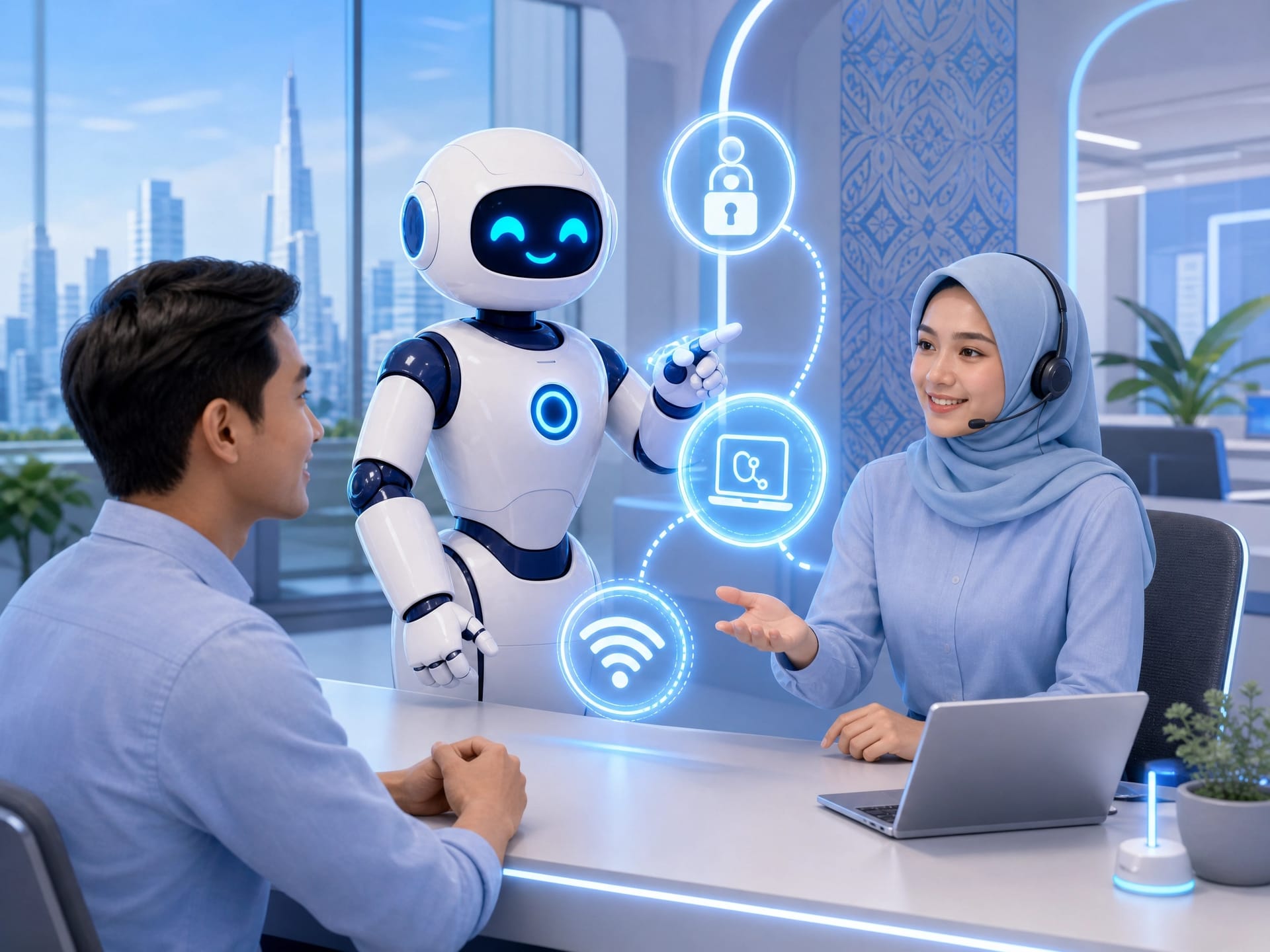IT service management system with an AI agent supporting corporate helpdesk teams