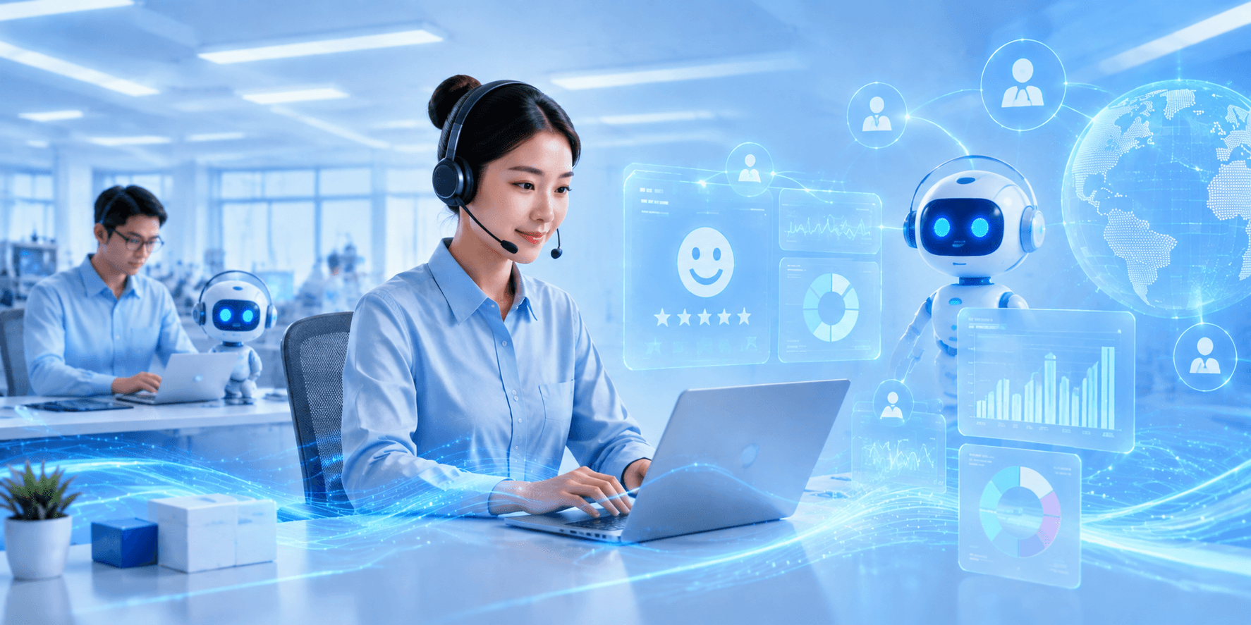 AI-powered customer service quality inspection and VOC data analysis network by Udesk