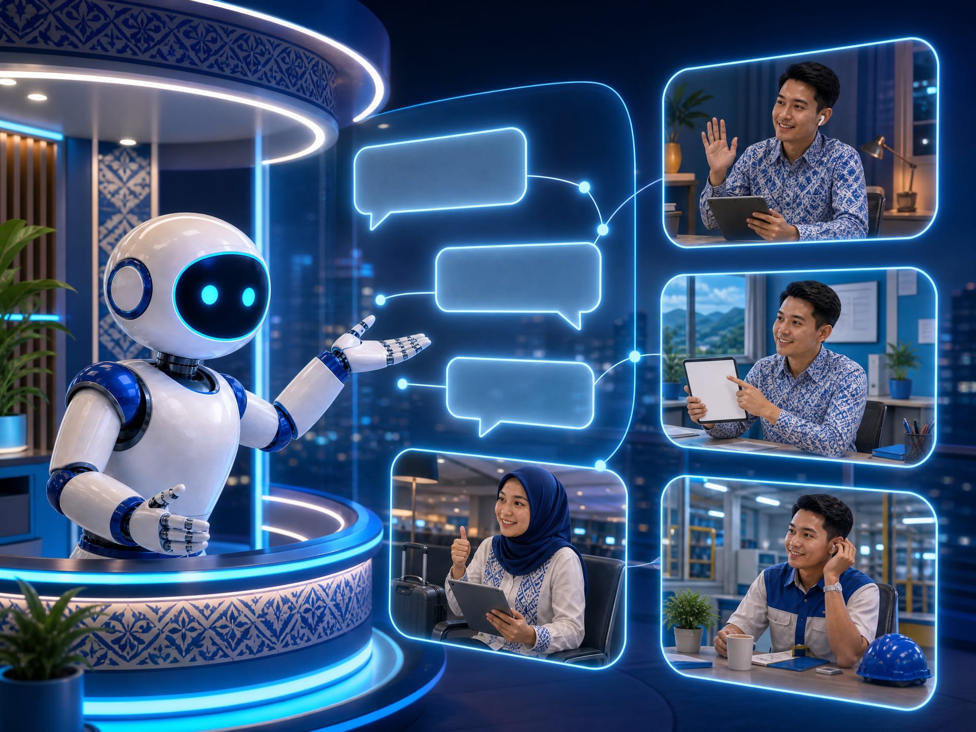 Udesk HRSSC AI agent serving employees across multiple channels simultaneously