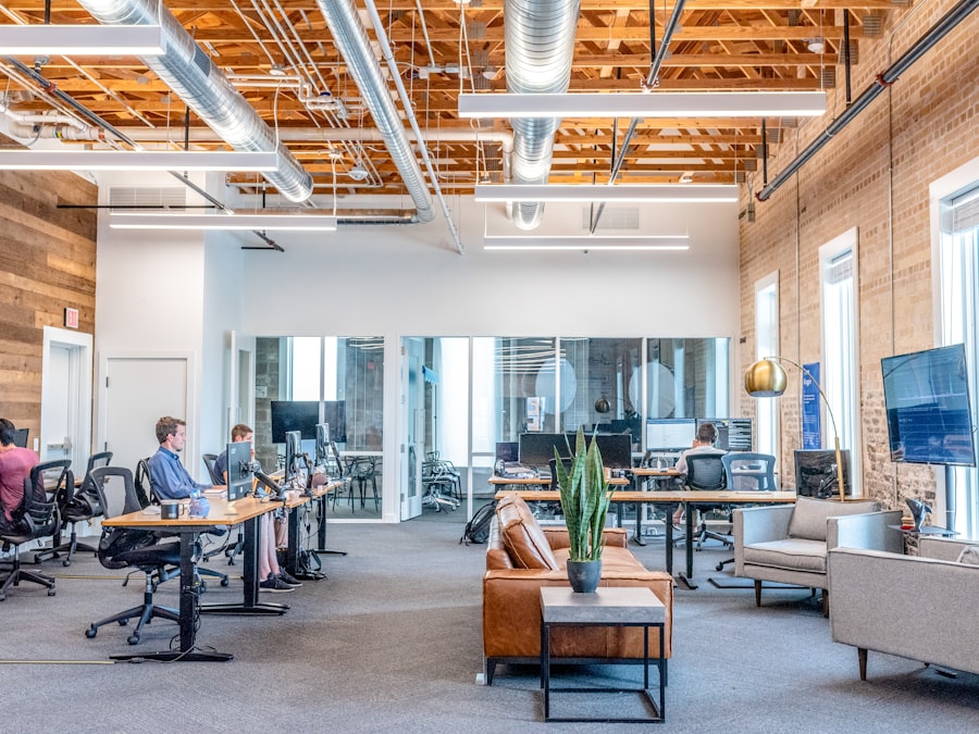 Small business team collaborating in a modern office using customer service software