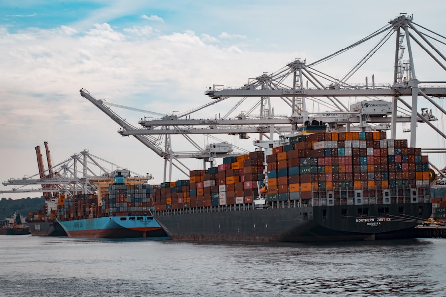 Cross-border logistics warehouse with automated tracking and customer service operations