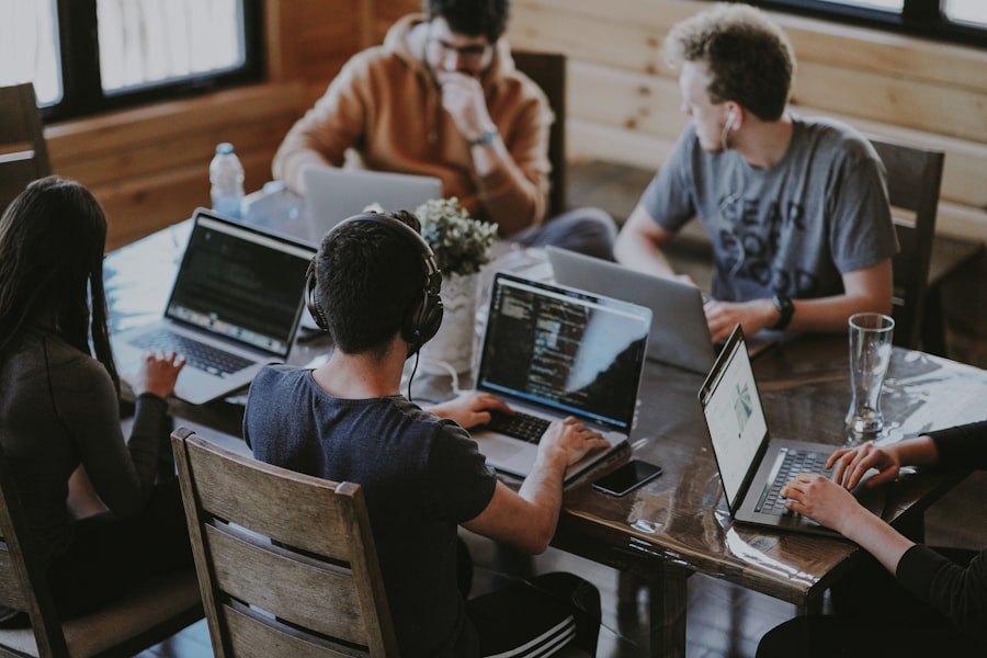 Startup team collaborating on AI-powered customer service platform for fast growth