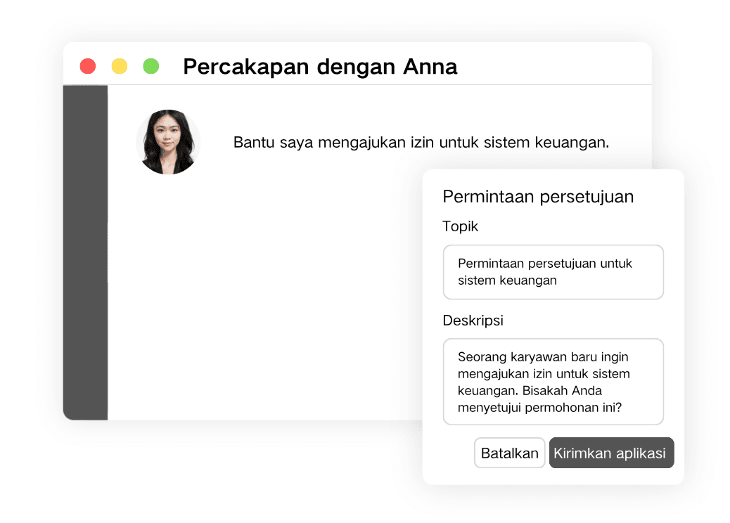 Automated approval interface in the Udesk IT Service Management (ITSM) solution for the new employee onboarding process