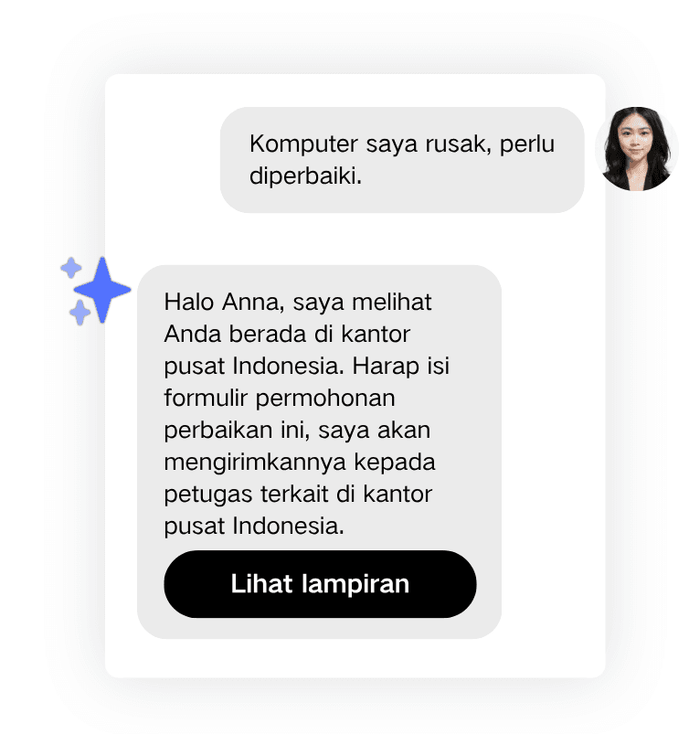Udesk AI assistant guiding ticket resolution within the IT Service Management (ITSM) system in real time