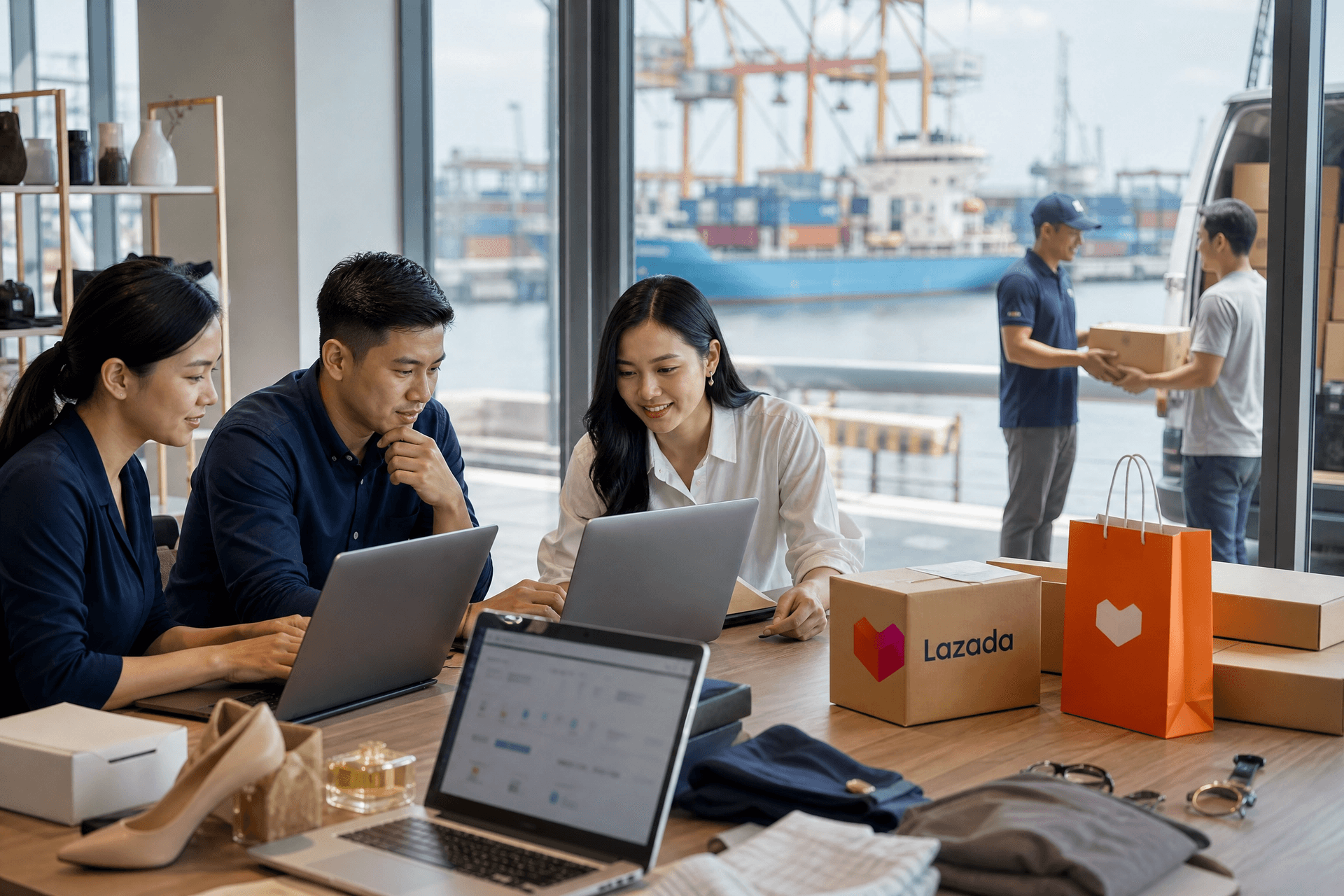 Cross-border sellers managing Lazada store customer service inquiries with Udesk Lazada Open Platform API