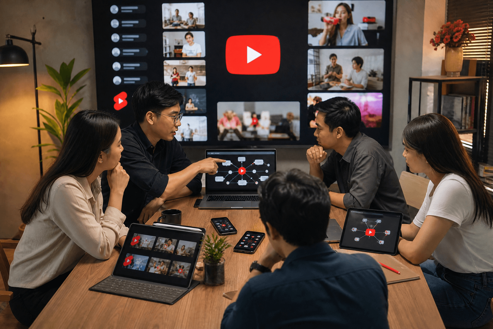 Team managing YouTube video and Shorts comments through the Udesk workspace